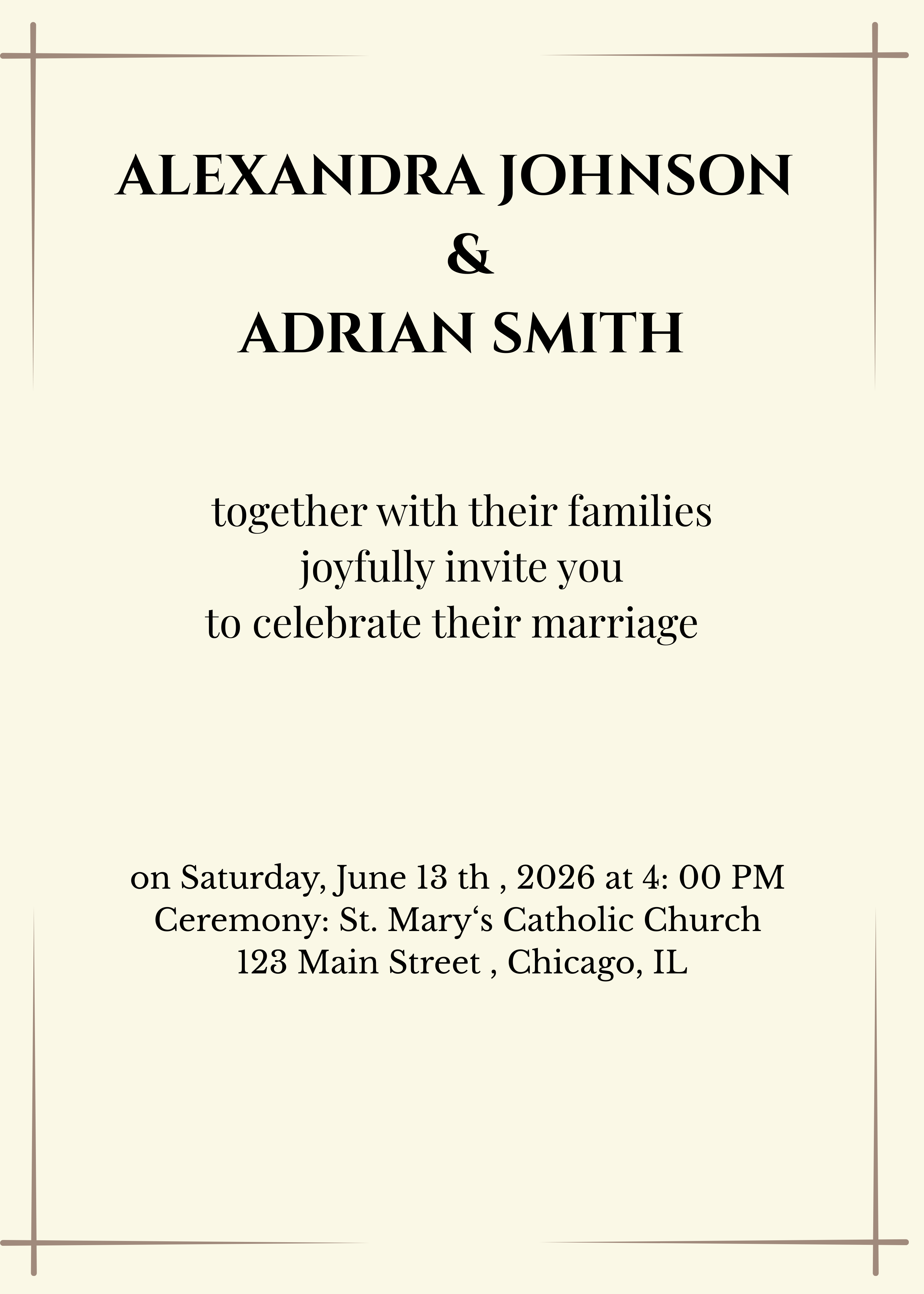 Wedding Invitation Canva Template – Elegant Minimal – Editable, Print Ready