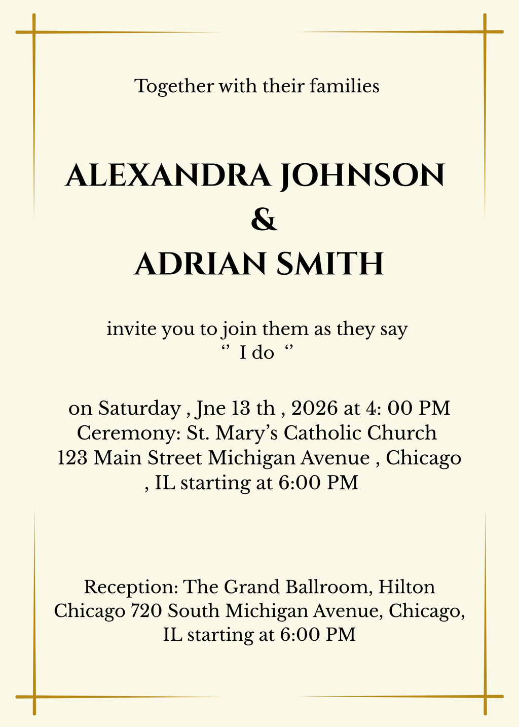 Wedding Invitation Canva Template – Elegant Minimal – Editable, Print Ready