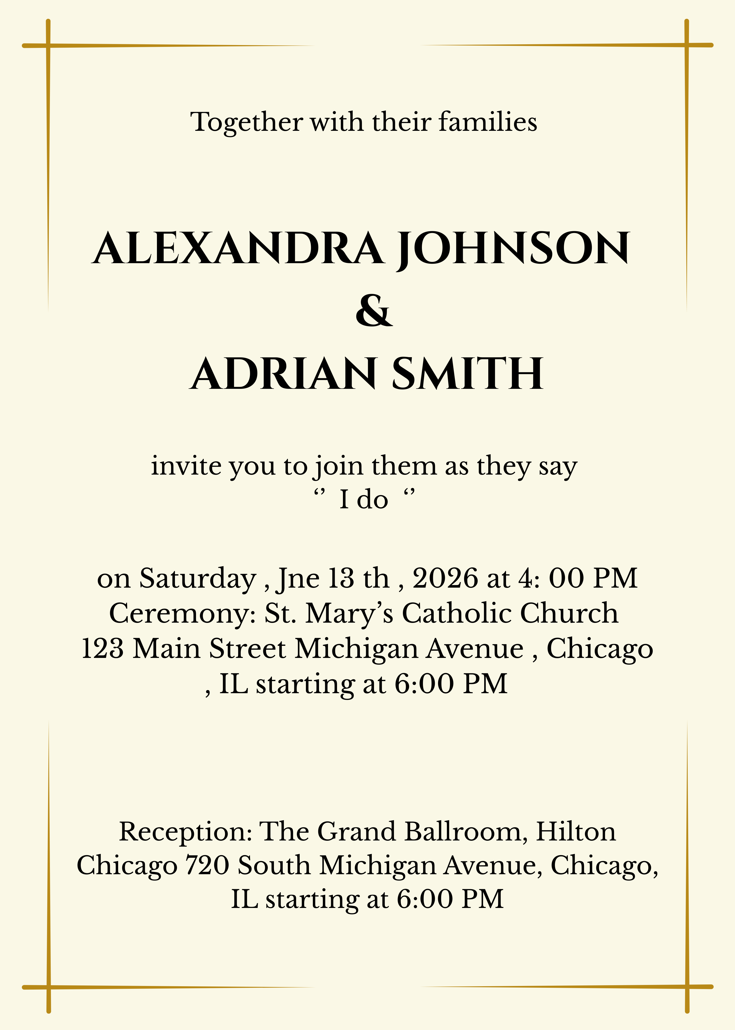 Wedding Invitation Canva Template – Elegant Minimal – Editable, Print Ready