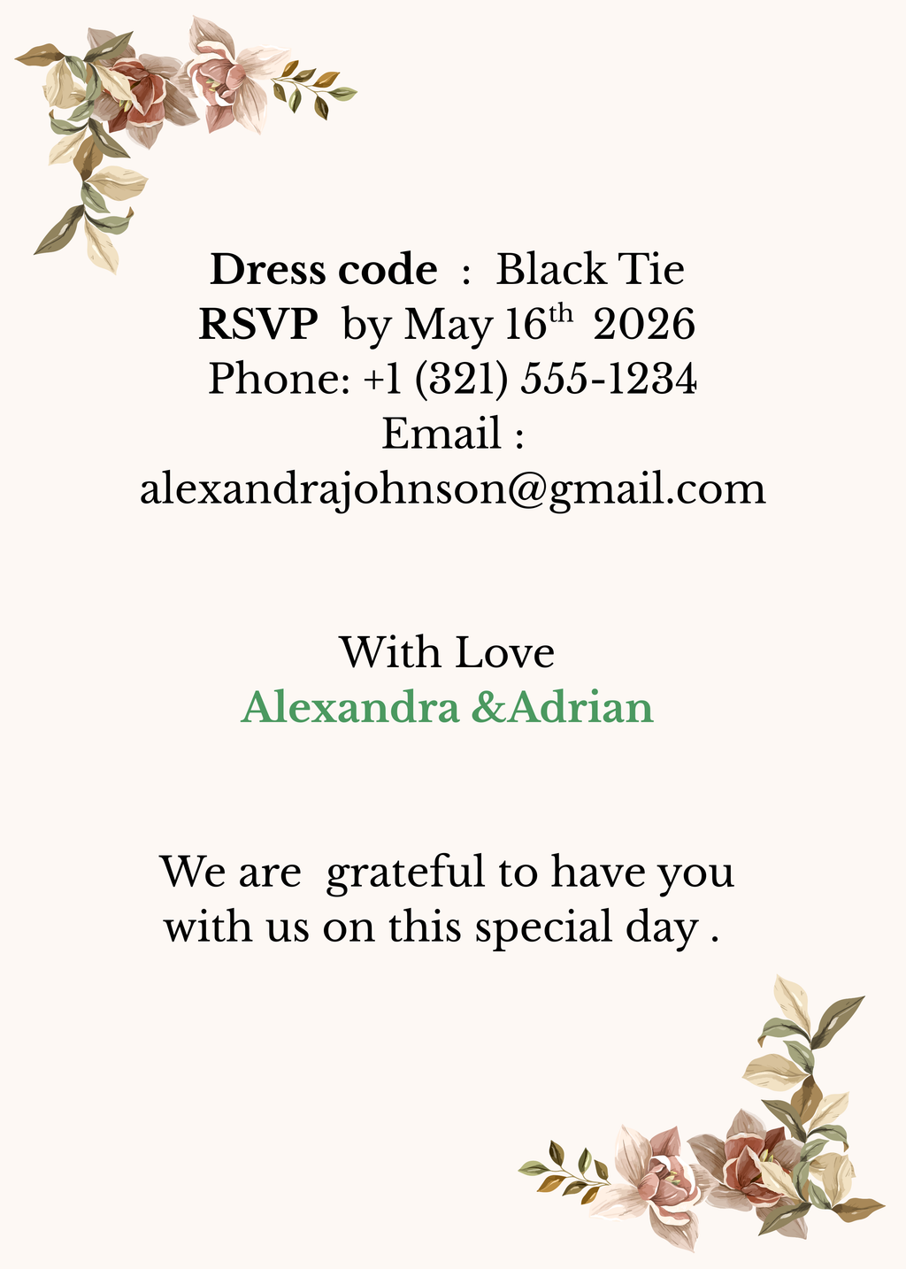 Wedding Invitation Canva Template – Elegant Minimal – Editable, Print Ready