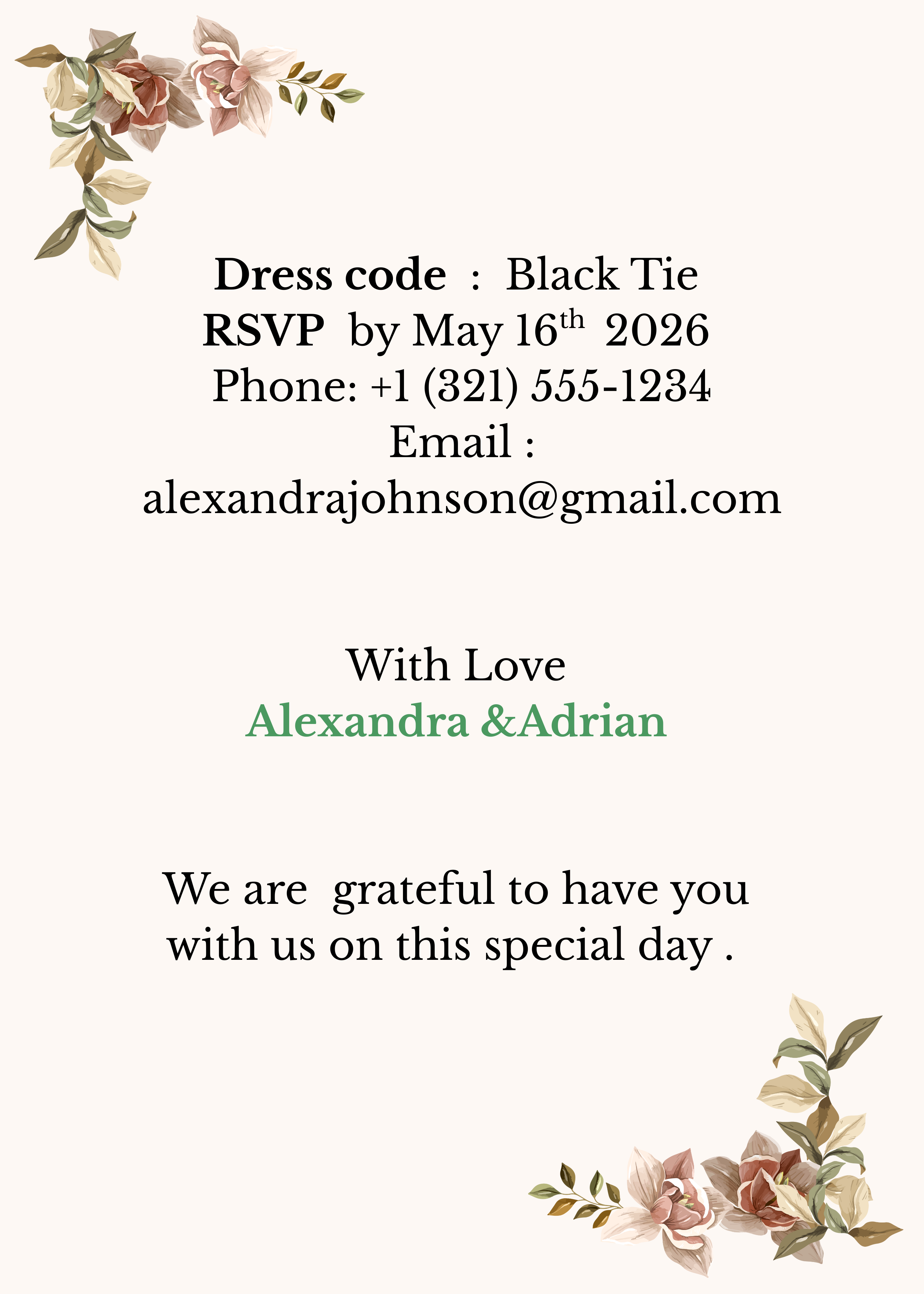 Wedding Invitation Canva Template – Elegant Minimal – Editable, Print Ready