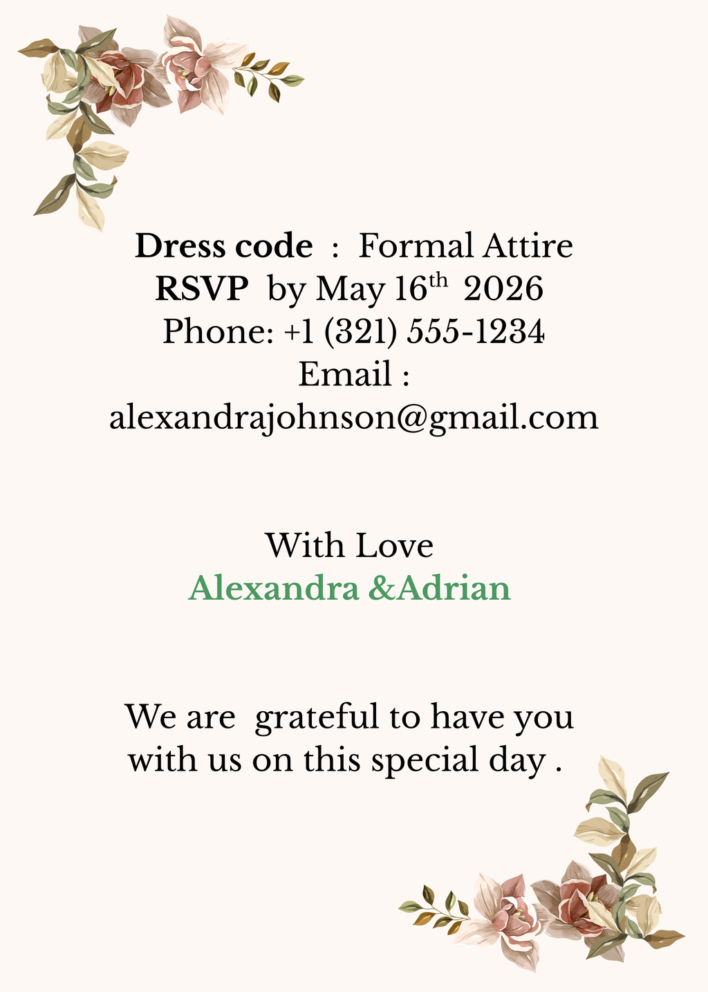 Wedding Invitation Canva Template – Elegant Minimal – Editable, Print Ready
