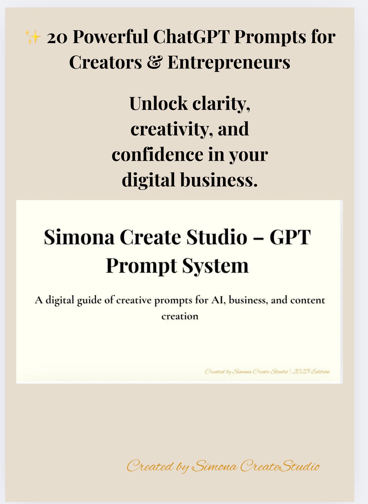 20 Powerful ChatGPT Prompts for Creators & Entrepreneurs (Instant PDF Download)